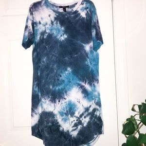 blue tie dye tshirt dress